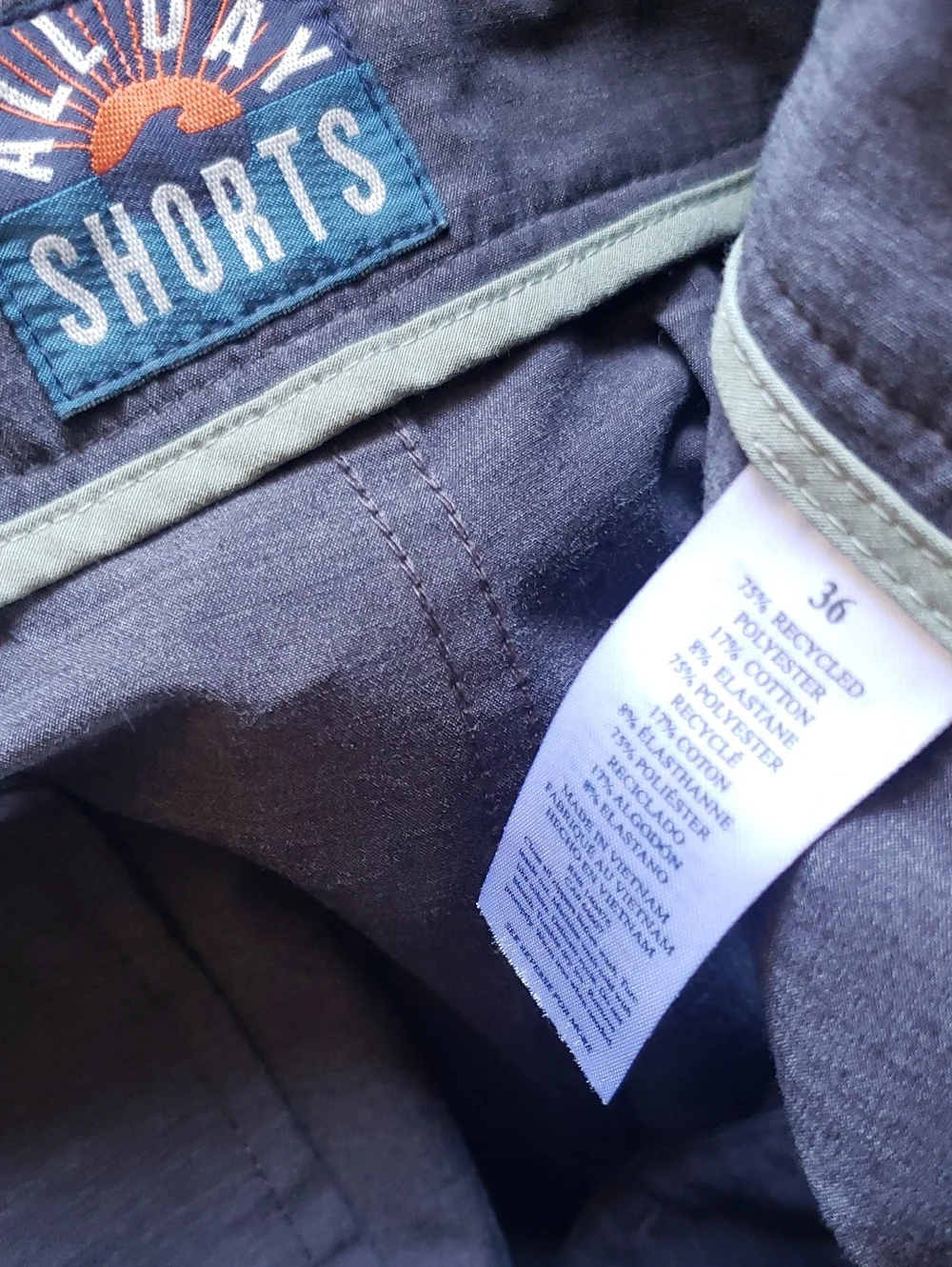 Faherty Men's Casual Dark Gray Stretch Shorts Size 36